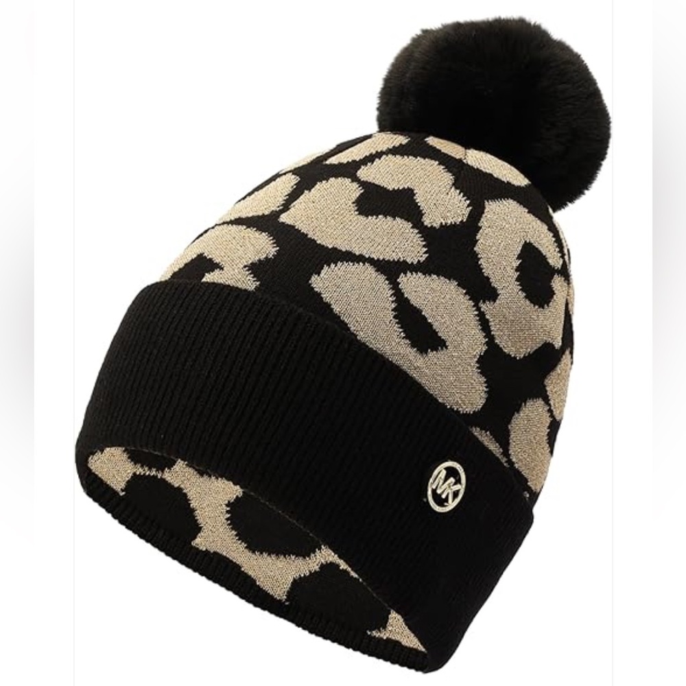 Michael Kors Leopard Beanie Winter Hat